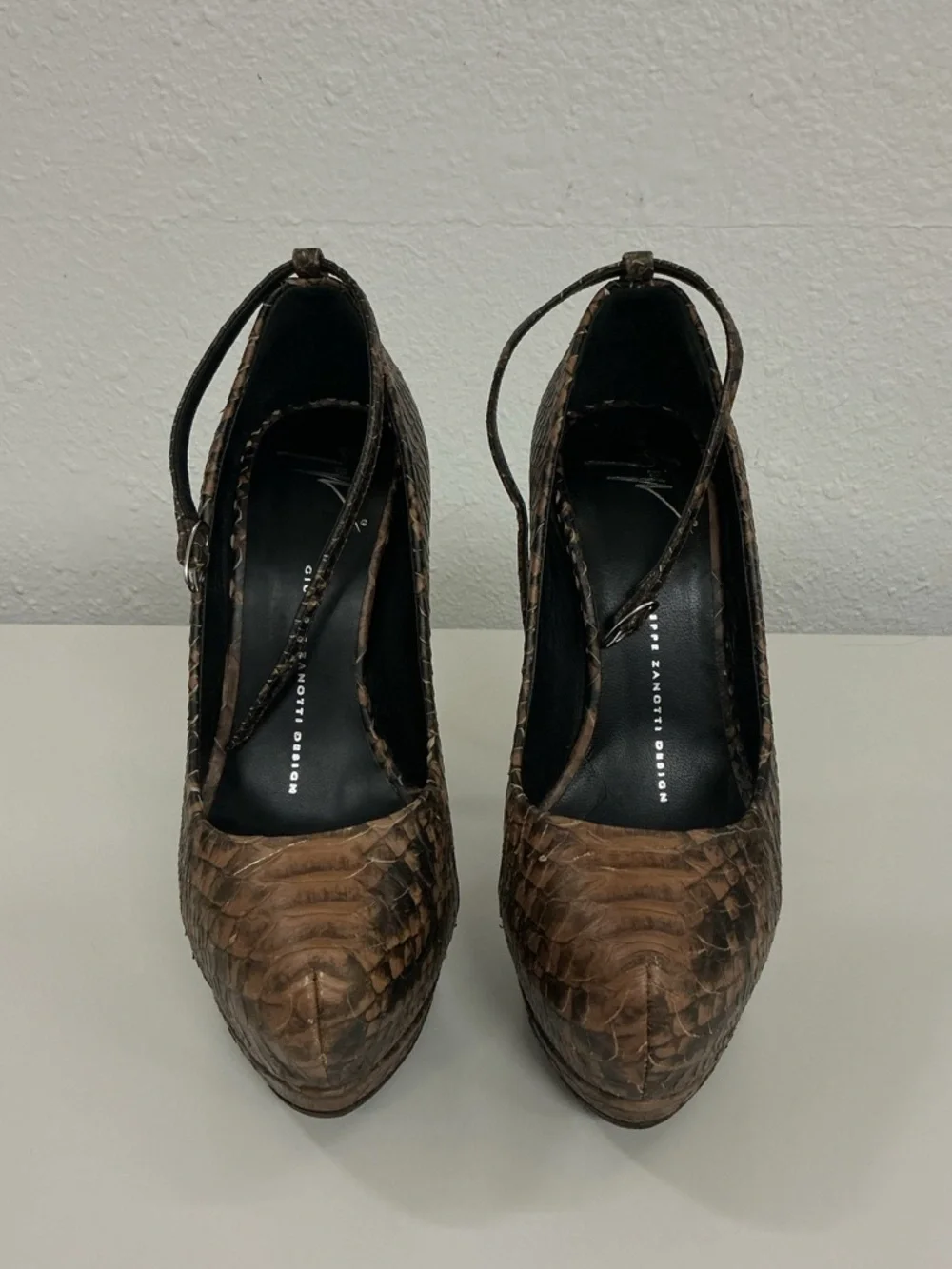 Giuseppe Zanotti Snakeskin Print Heels - Picture 2 of 6